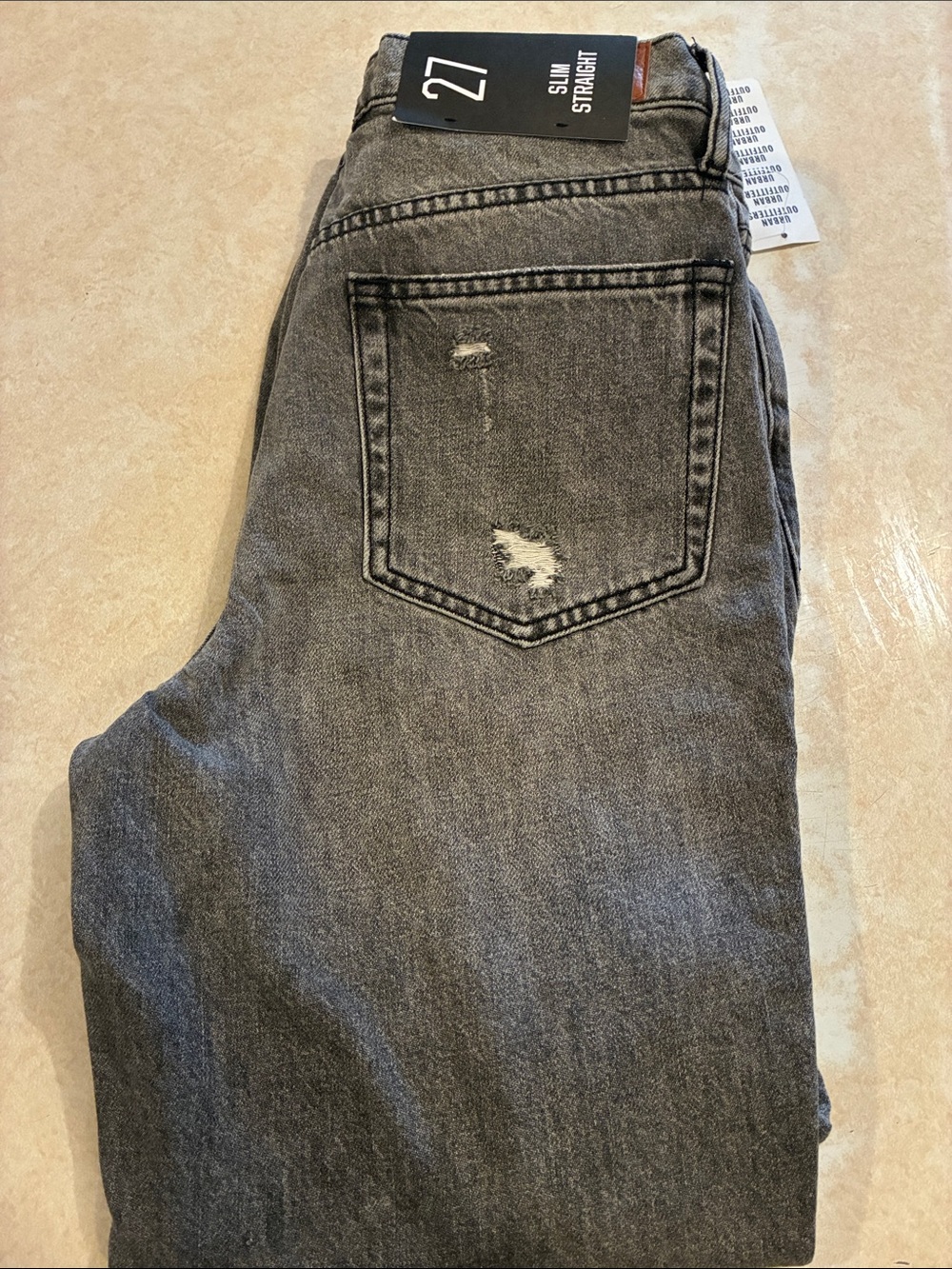 Slim straight fit distressed jeans from urban outfitters